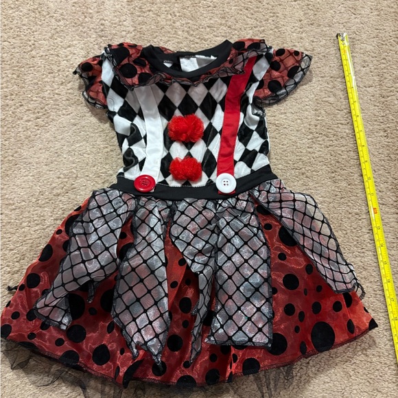 Girls Twisted clown Halloween costume for Kids, horror, size 5-6T, jester, youth - Picture 3 of 8